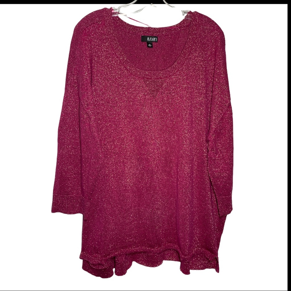 Ana New Approach Fucsia Sparkling 3/4 Sleeves Size 2X